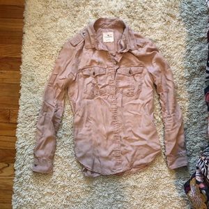 Dusty pink American Eagle button down shirt